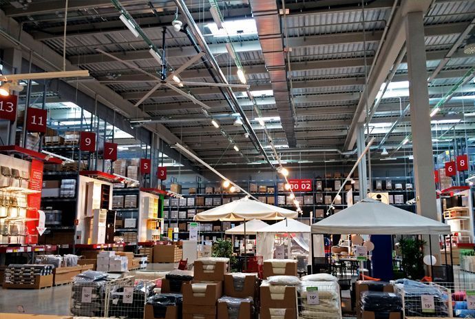 ventiladores-industriales-gigantes IKEA, caso de éxito: Magnovent instala ventiladores HVLS