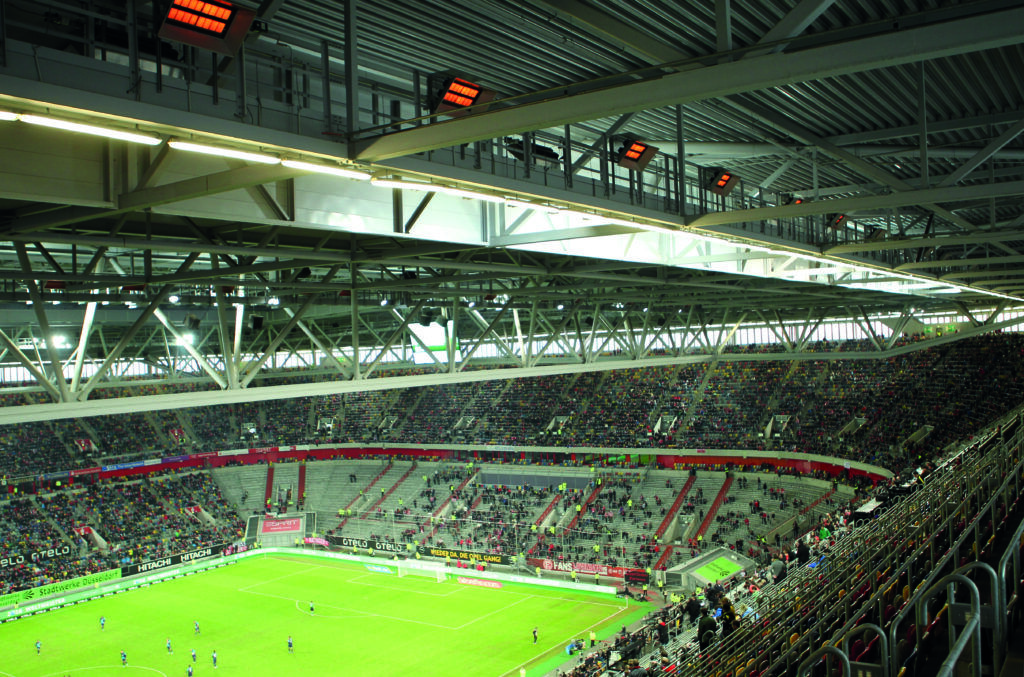 Calefaccion radiante industrial por infrarrojos - Stadium Dusseldorf