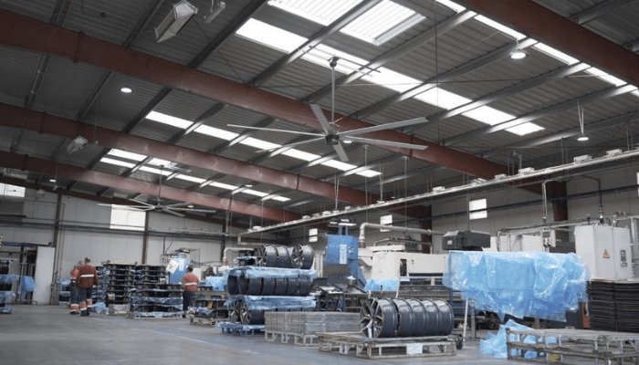ventilation dans les espaces clos d'usine