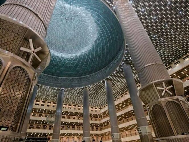 Fans view of Istiqlal Mosque in Jakarta,